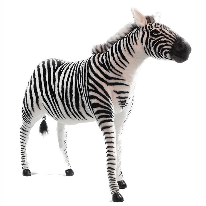 HNC Plush Realistic Animal Ride On Jacquard Zebra
