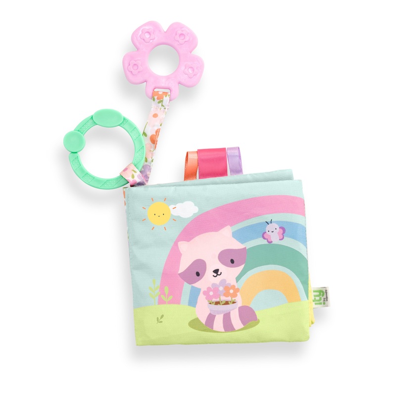 ity by Ingenuity Soft Book, 4 Plush Pages, Crinkle, BPA-Free Toy Attachment, For Ages Newborn and Up – Deni