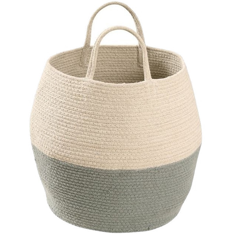 Lorena Canals Basket Zoco – Vintage Blue/Natural (1’2″ x 1′)