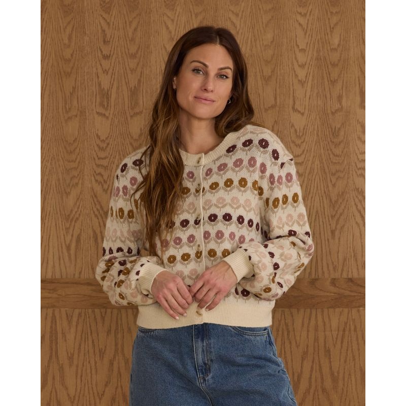 Rylee + Cru Womens Cheyenne Cardigan || Floral Jacquard