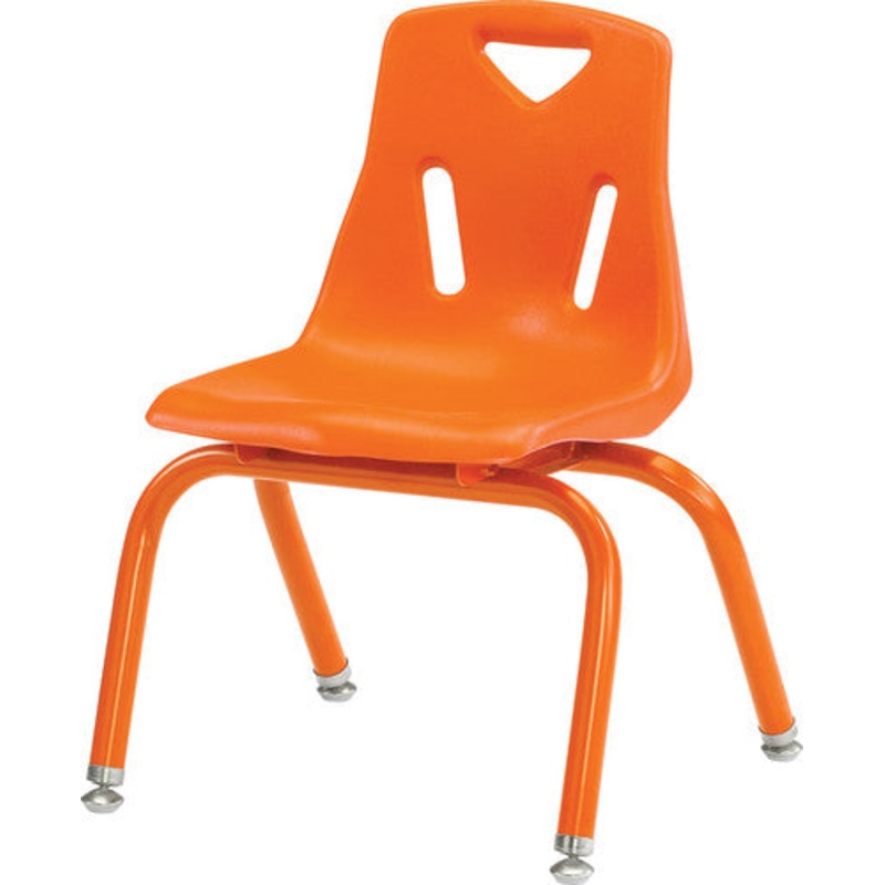 Berries Stacking Chair with Powder-Coated Legs – 10″ Ht – Orange