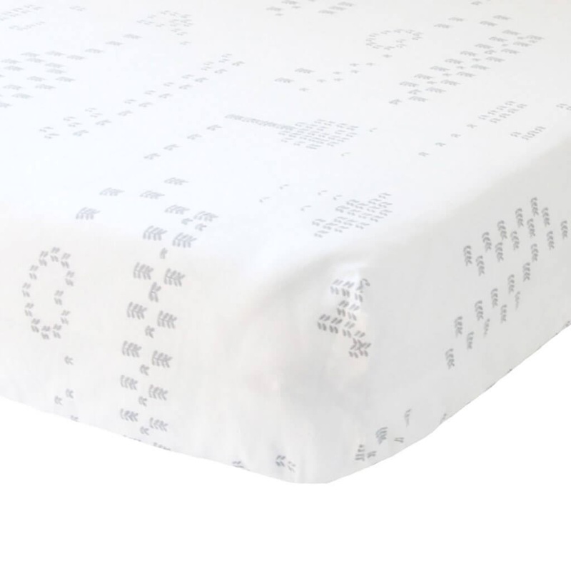 Crib Fitted Sheet Jardin Grey