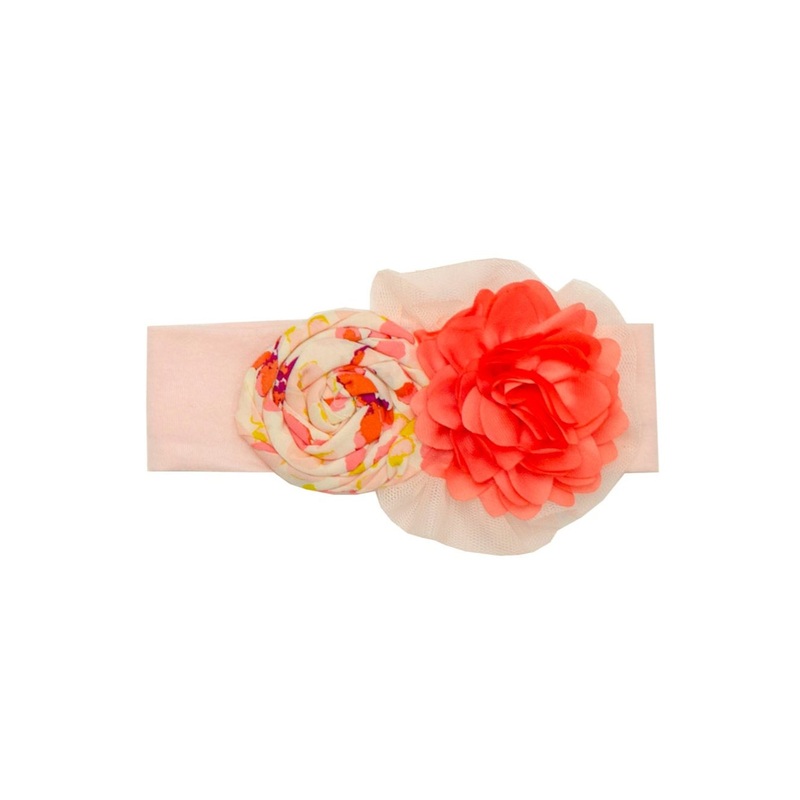 Peach Delight Floral Print Headband