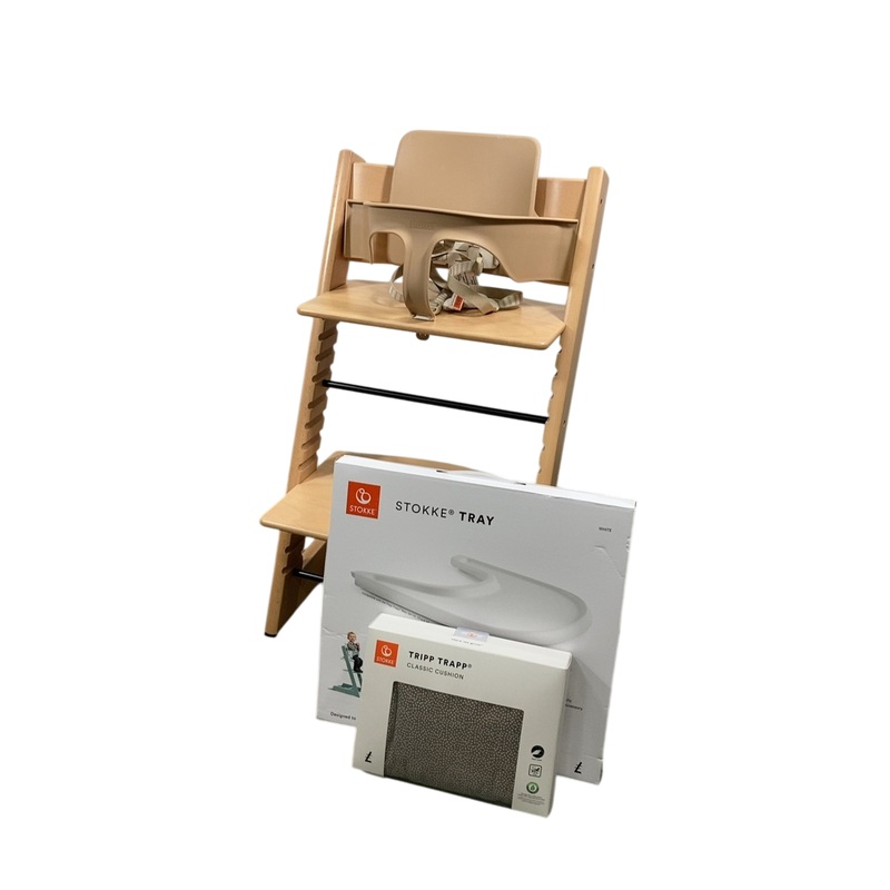 Stokke Tripp Trapp Complete High Chair, Natural, Dots Grey, 1