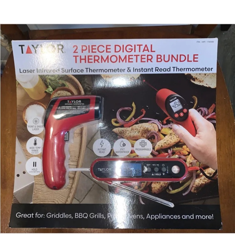2-Piece Digital Thermometer Set with Batteries Included