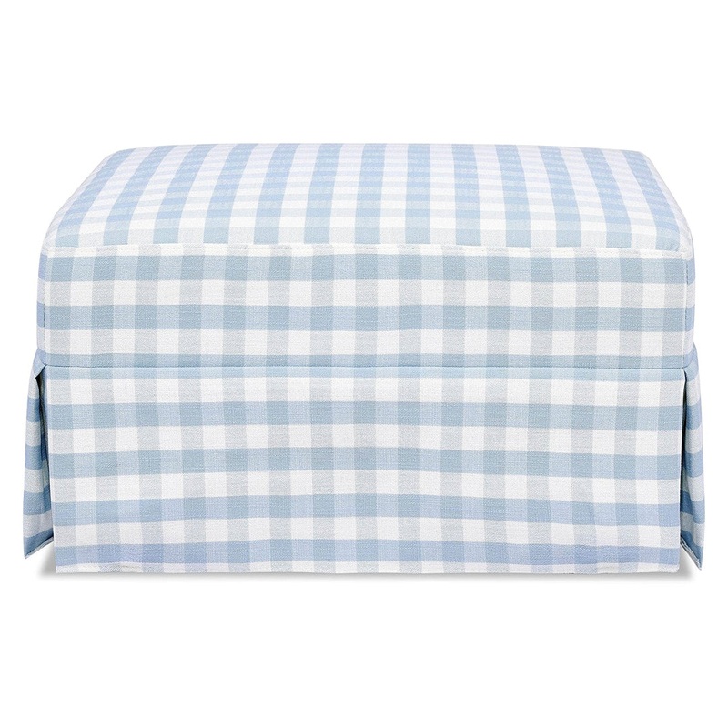 Crawford Gliding Ottoman – Blue Gingham