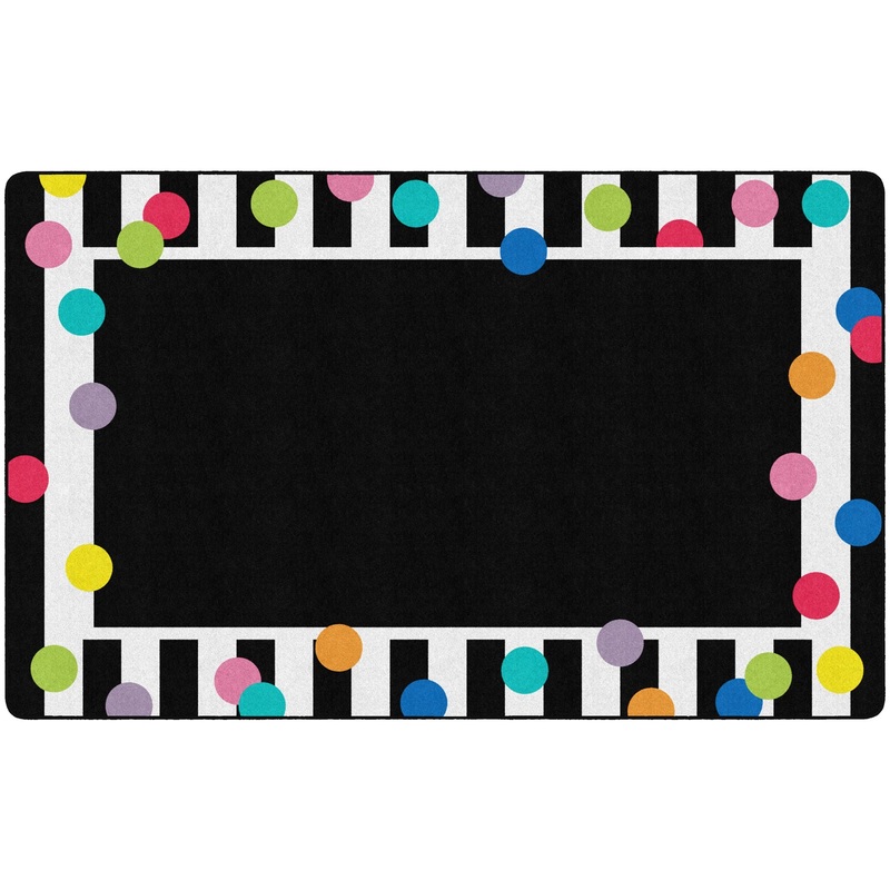 Just Teach Black, White Bright Polka Dot Border