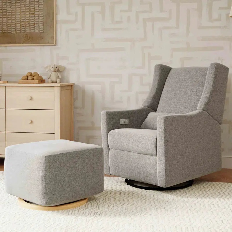 Babyletto – Kiwi Electronic Glider + Recliner – Grey Eco-Weave Performance Fabric