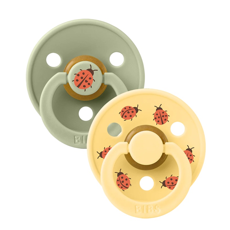 BIBS Studio Colour 2 Pack – Ladybug – Sage + Pale Butter
