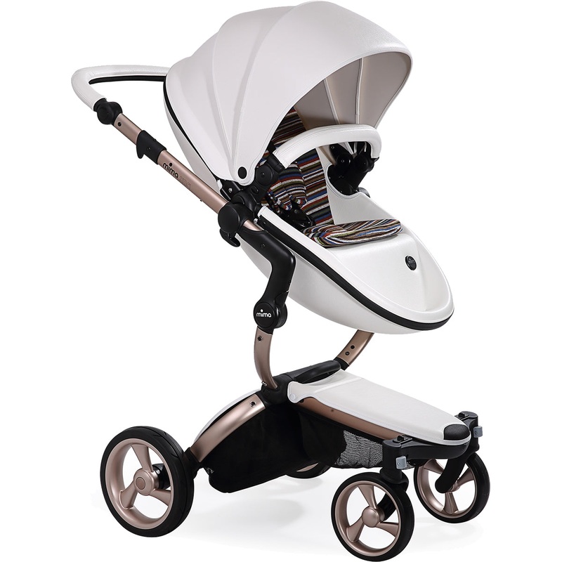 Mima 2019 Xari Complete Stroller, Rose Gold – Snow White / Autumn Stripes