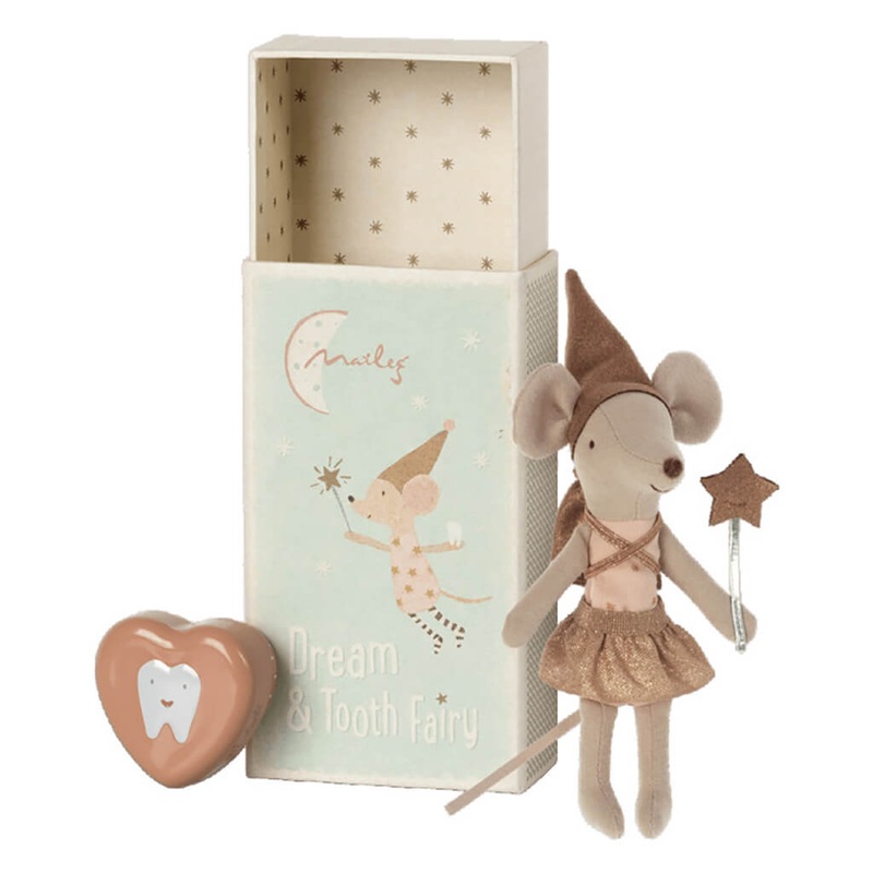 Tooth Fairy Mouse Doll in Matchbox Rose