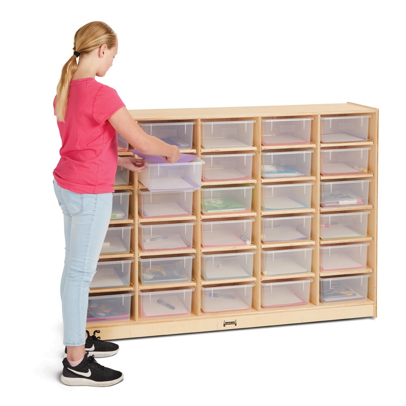 Jonti-Craft 30 Tub Mobile Storage – with Clear Tubs