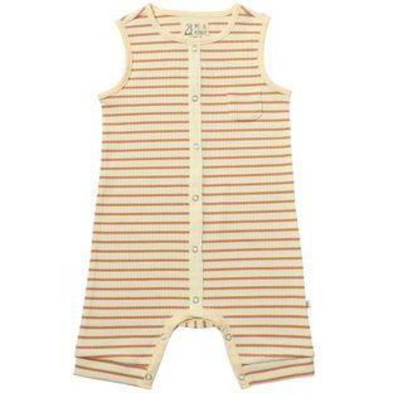 Me & Henry Pablo Playsuit | Beige/Cream Rib
