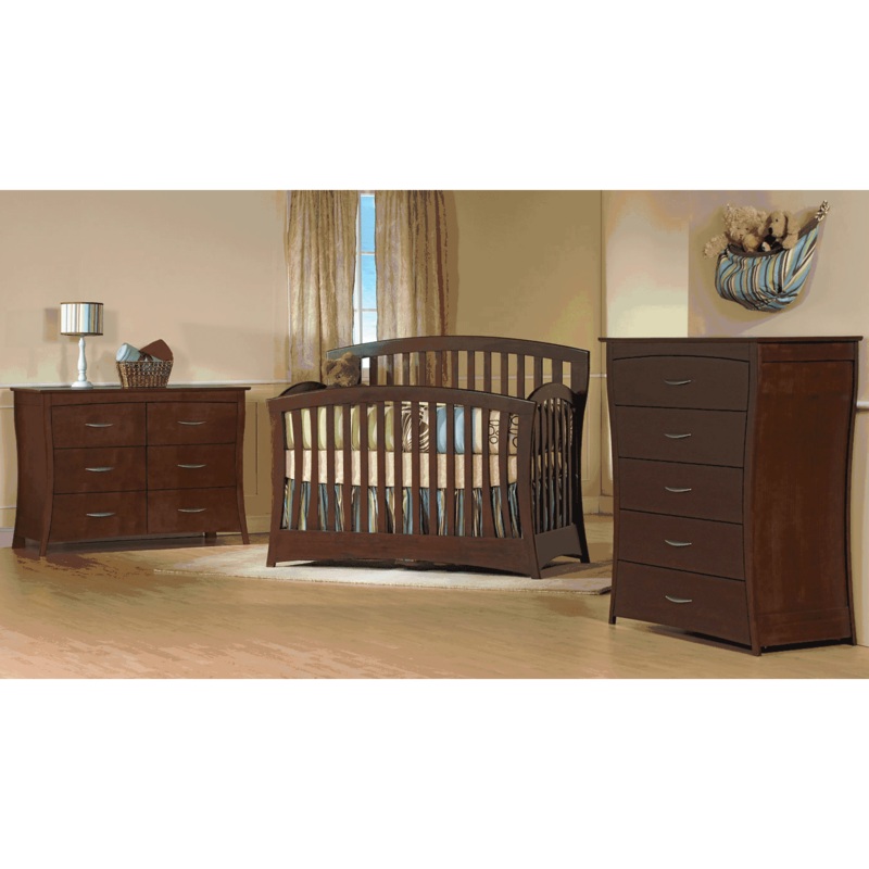 Pali Trieste 3 Piece Nursery Set in Vintage Cherry – Forever Crib, Double Dresser & 5 Drawer Dresser
