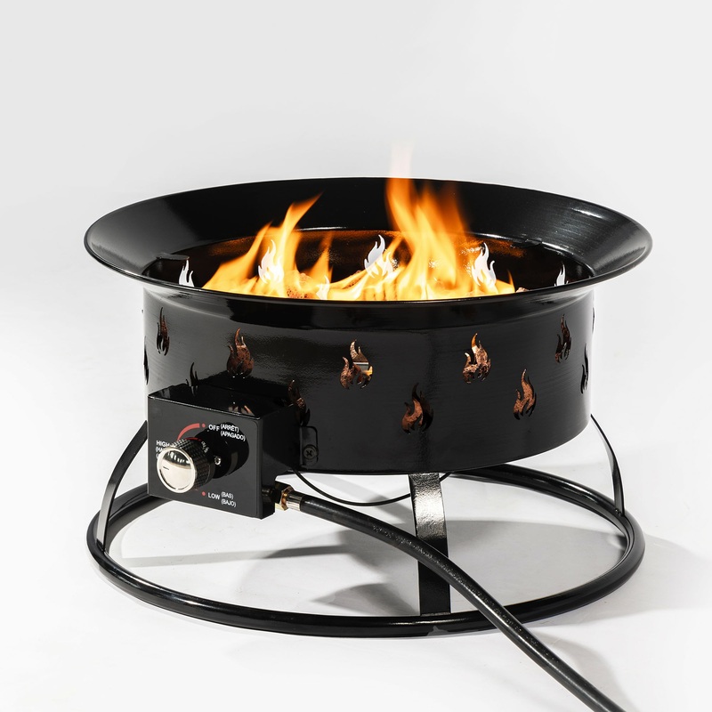 19″ Propane Gas Fire Pit Table, 50000 Btu Round Steel Fire Pit for Outside Patio Deck Garden Backyard – Black