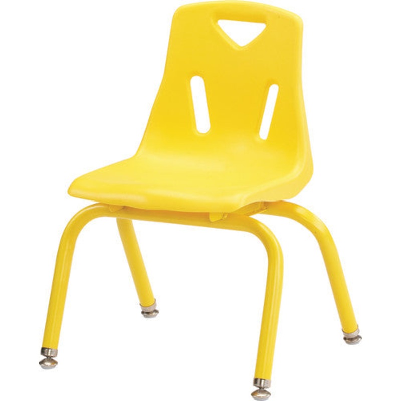 Berries Stacking Chair with Powder-Coated Legs – 12″ Ht – Yellow