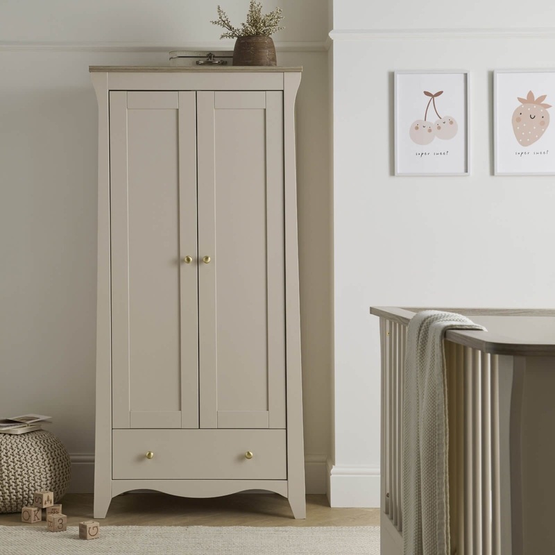 CuddleCo – Clara 2 Door Nursery Wardrobe – Cashmere & Ash