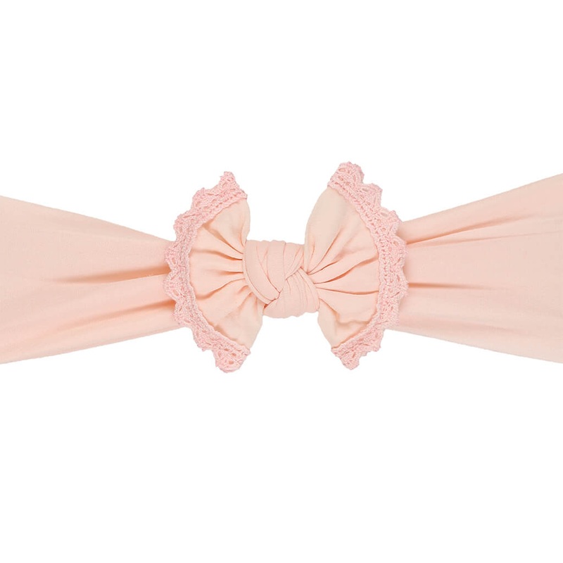 Lace Bow Headband Coral