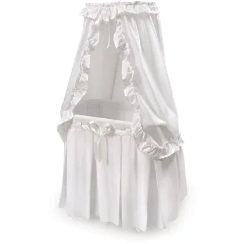 Majesty Baby Bassinet with Canopy – White Bedding
