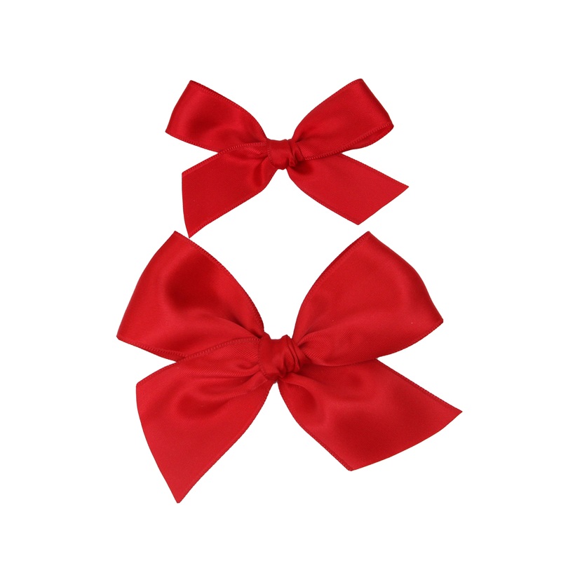 Satin Bow – Cherry Clip