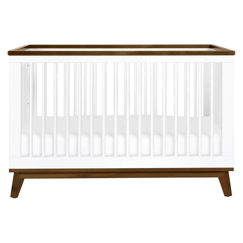 Scoot 3-in-1 Convertible Crib with Toddler Bed Kit – White/Natural Walnut