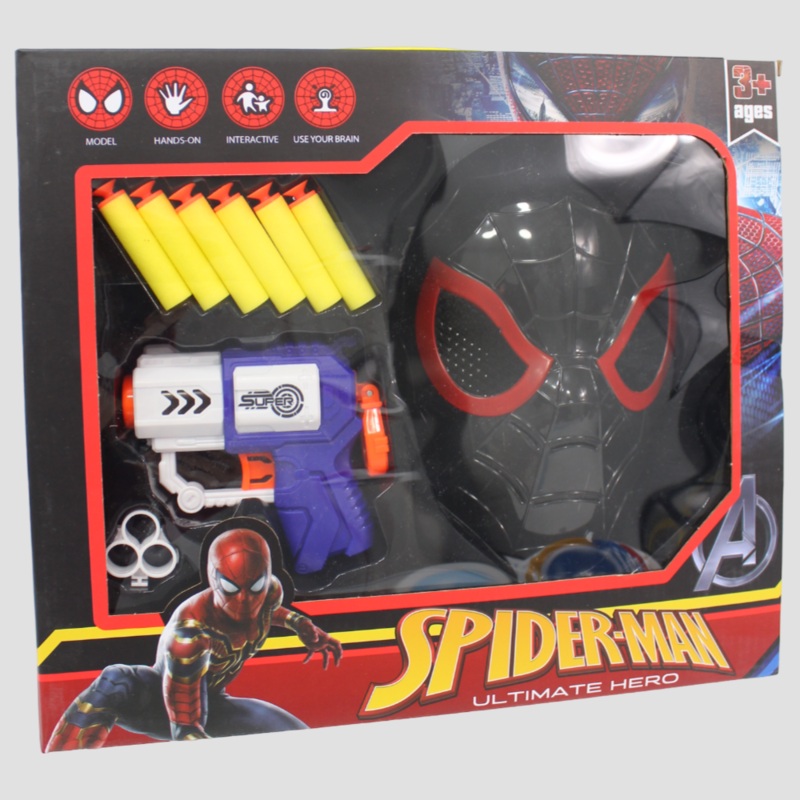 Spiderman Power Gun With Mask – Black