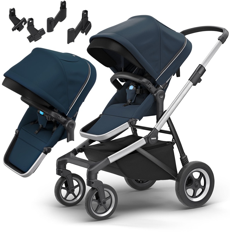 Thule Sleek Double Stroller – Navy Blue