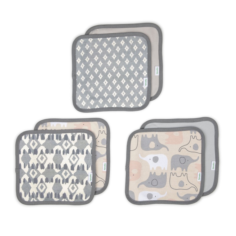 Clean & Cuddly 6-Pack Terry Washcloth Set – Grey Elephant Grazer