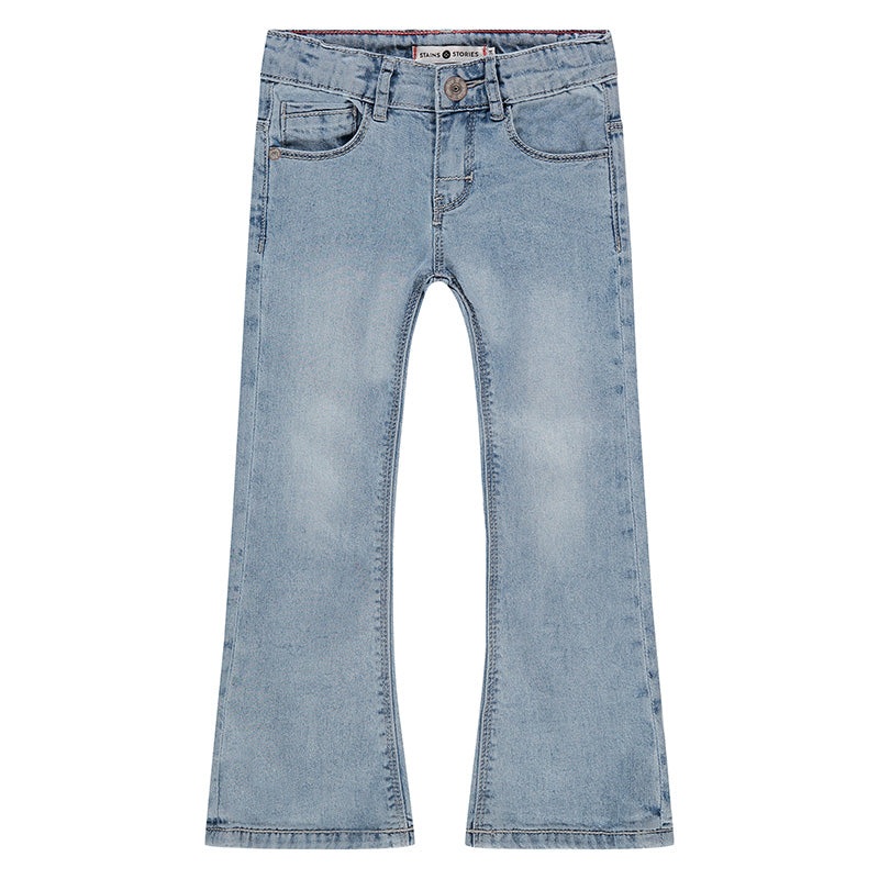 Girl’s Denim Flared Pants – Blue Denim