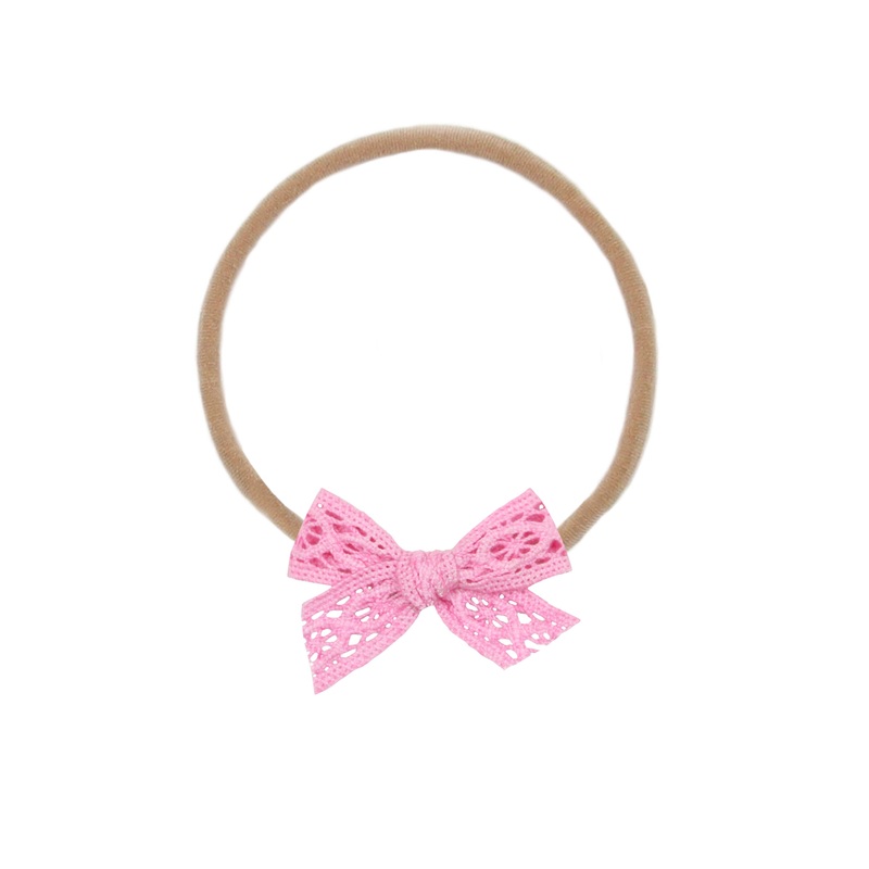 Lace Bow – Mini Bubblegum Headband