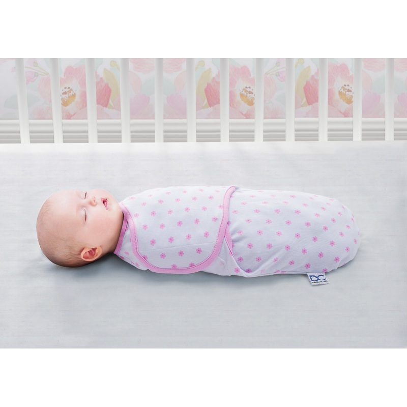 Little Lambs Adjustable Swaddle Wrap – Size Small/Medium, Fits Babies 0-3 Months/7-14 lbs., 3-Pack