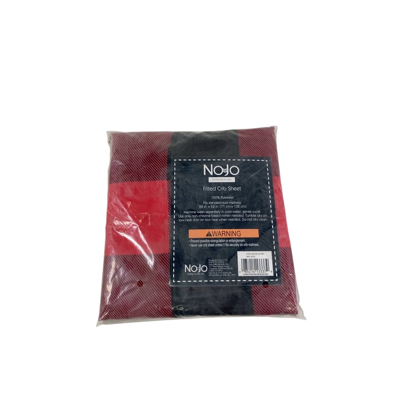 Nojo Fitted Crib Sheet, Red and Black