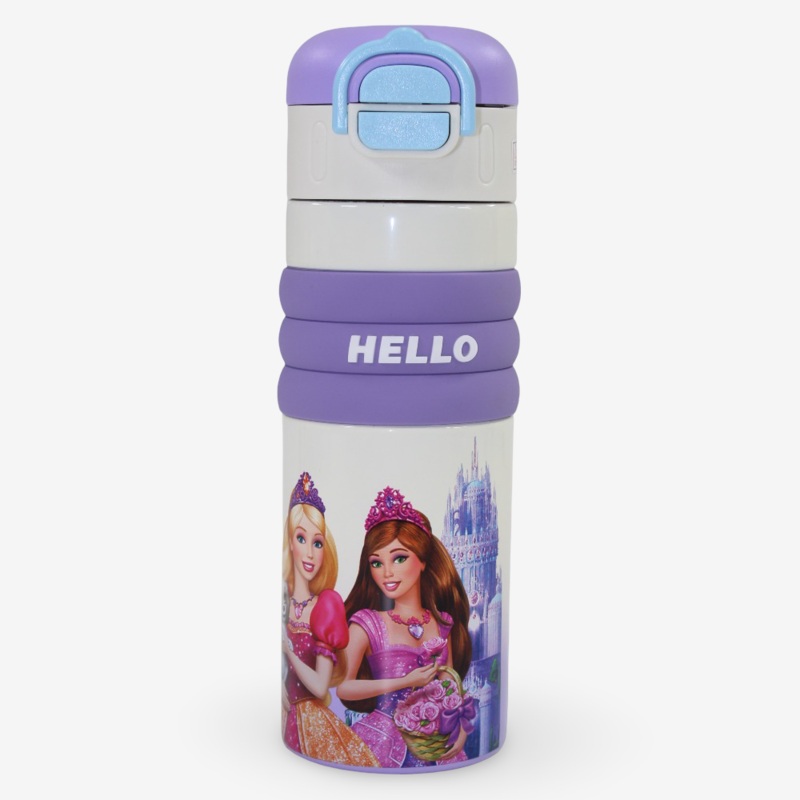 Stainless Steel Water Bottle  Princesses Print  Purple