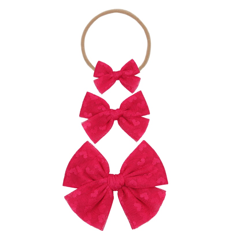 Tulle Bow – Hot Pink Heart Headband