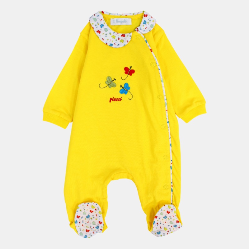 Baby Girls’ Cotton Baby Footie – Butterflies Design