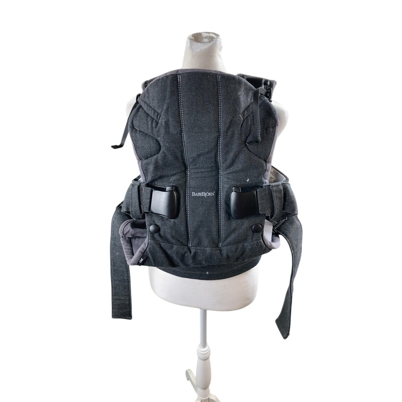 BabyBjorn Baby Carrier One, Denim Grey/Dark Grey Woven Mix