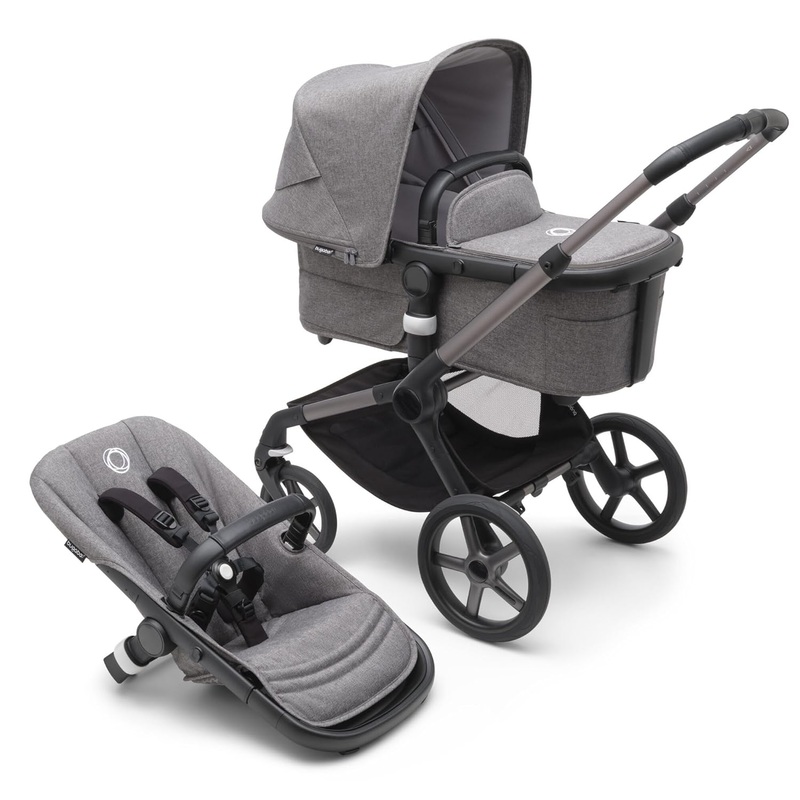Bugaboo Fox 5 Stroller, 2024, Black Frame, Grey Melange