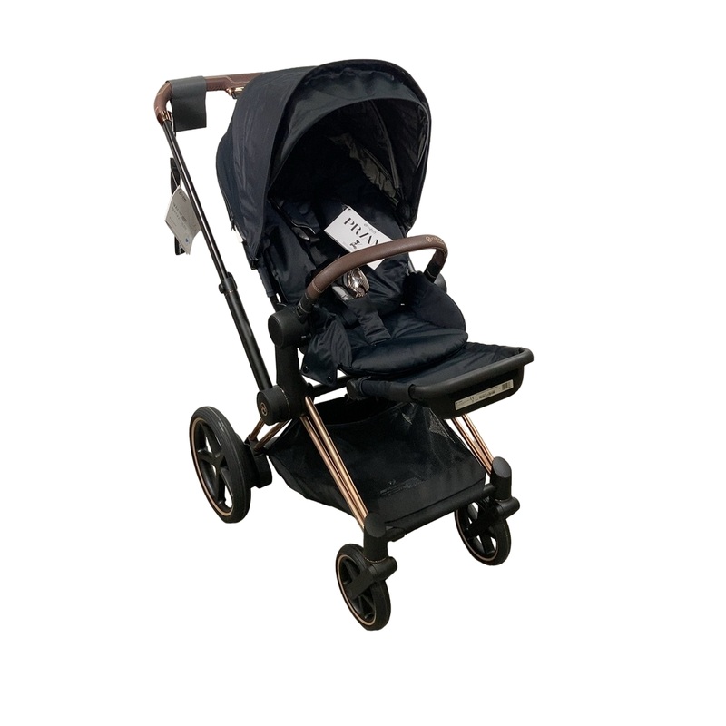 Cybex E-PRIAM Electric Stroller, 2019, Deep Black, Rosegold, without Battery