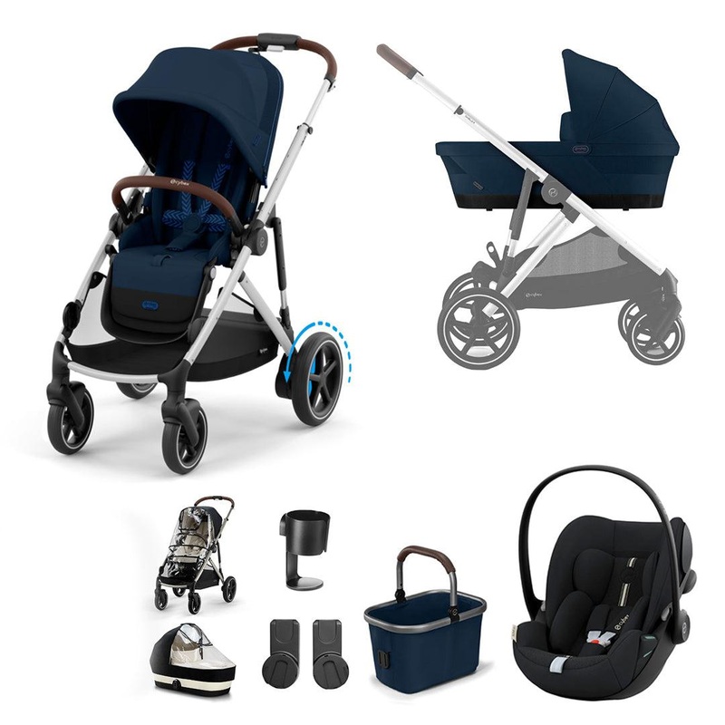 CYBEX eGazelle S Pushchair + Cloud G Luxury Bundle – Ocean Blue
