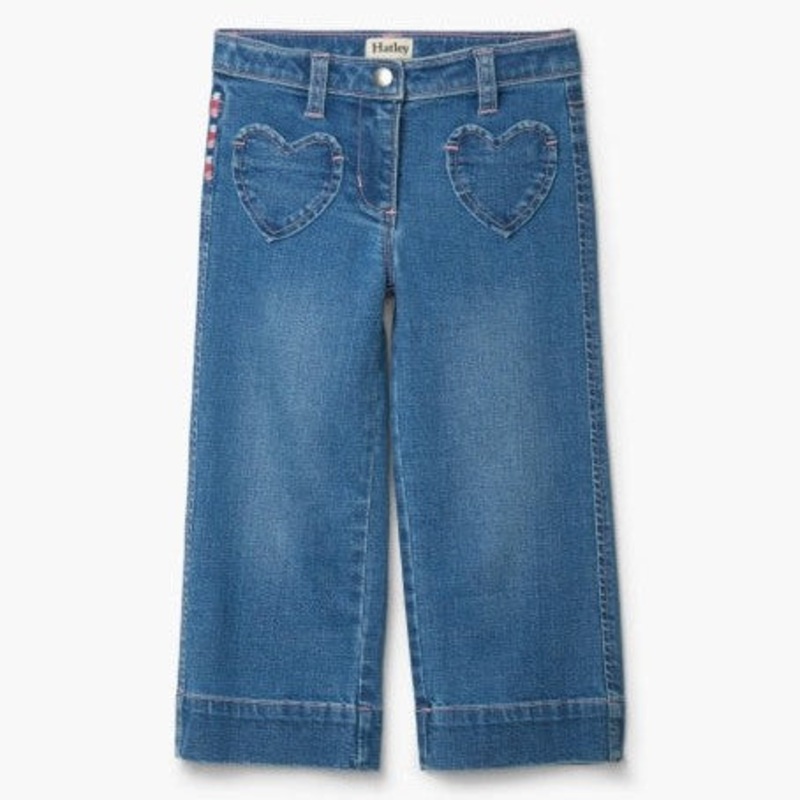 Hatley Stretch Denim Wide Leg Pants | Blue