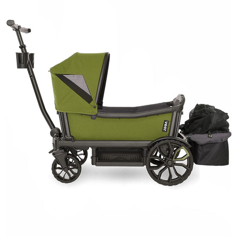 Veer Cruiser (2 Seater) Stroller Wagon with Retractable Canopy + Basket Bundle – Joshua Green