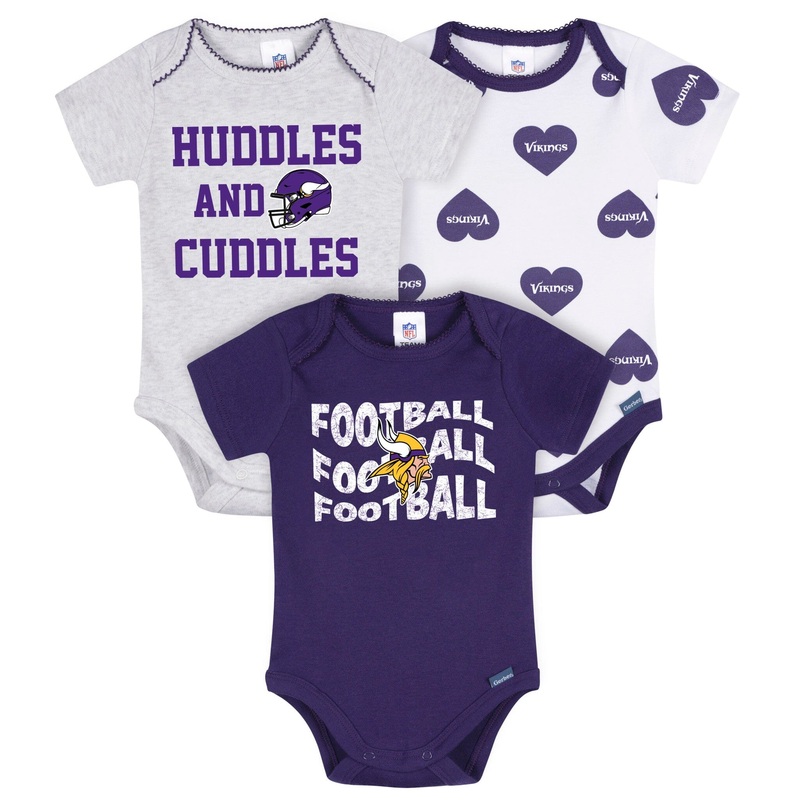 3-Pack Baby Girls Minnesota Vikings Bodysuit Set