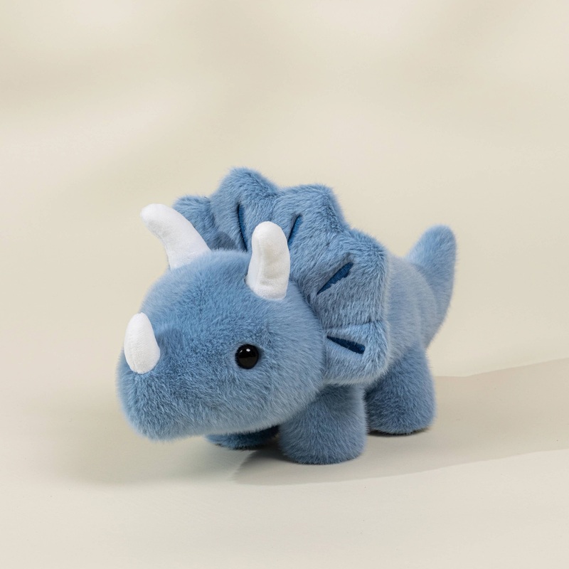 Coco Village Dino Plush Toy | Blue Triceratops