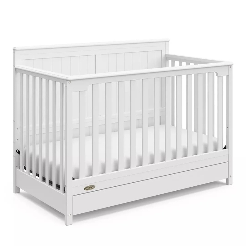 Hadley 5-in-1 Convertible Crib with Drawer – White