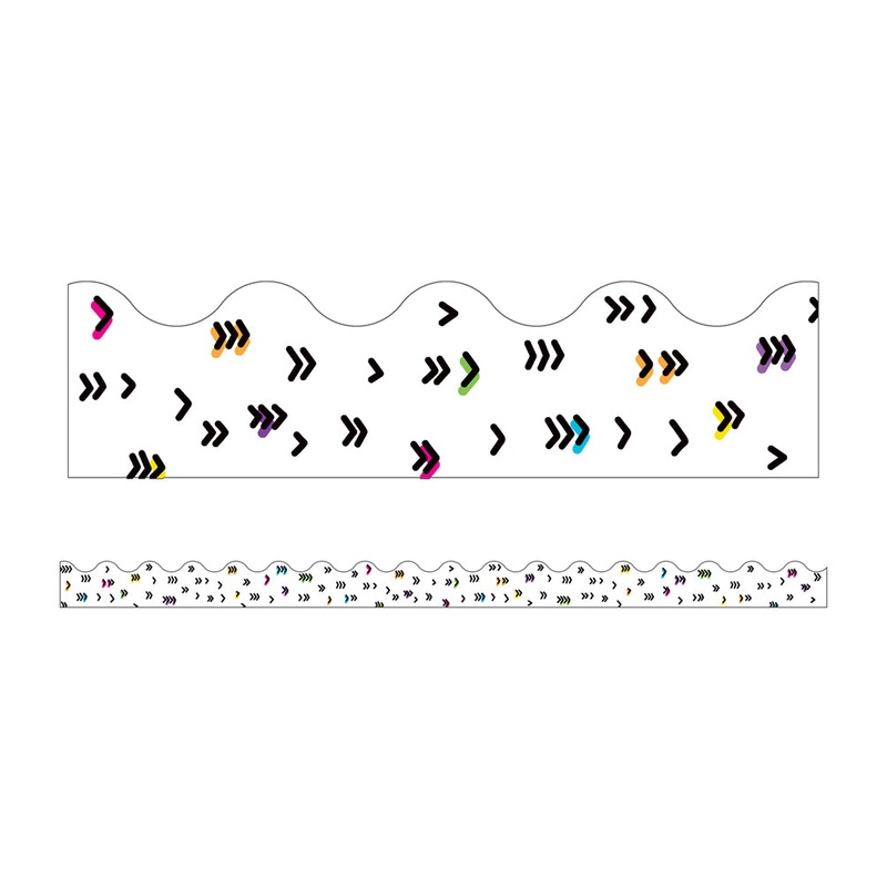 Kind Vibes Rainbow Doodles Scalloped Borders