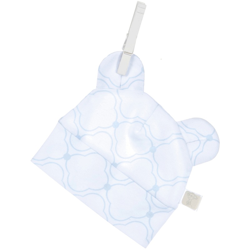 Little Giraffe Link Cotton Cap with Ears in Blue – 0 to 3 Months