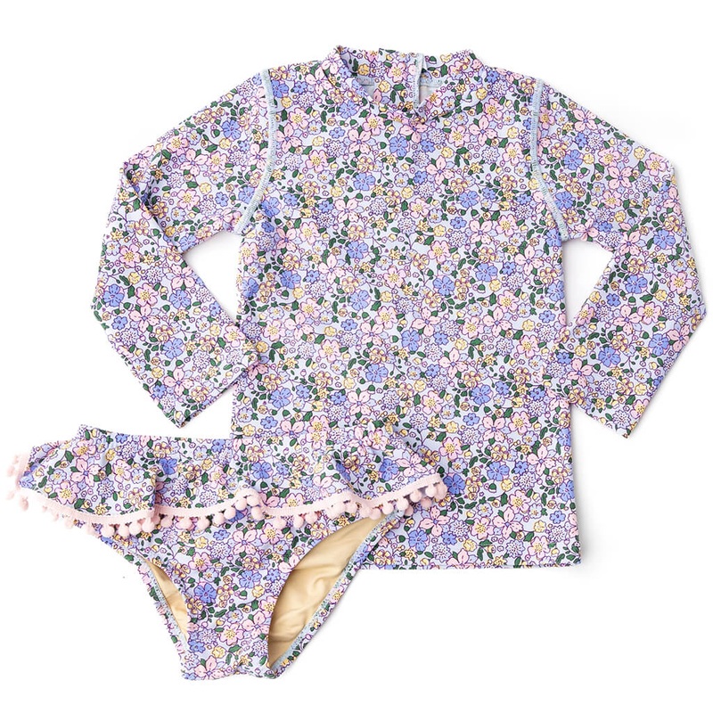 Rashguard Set Blue Blossoms