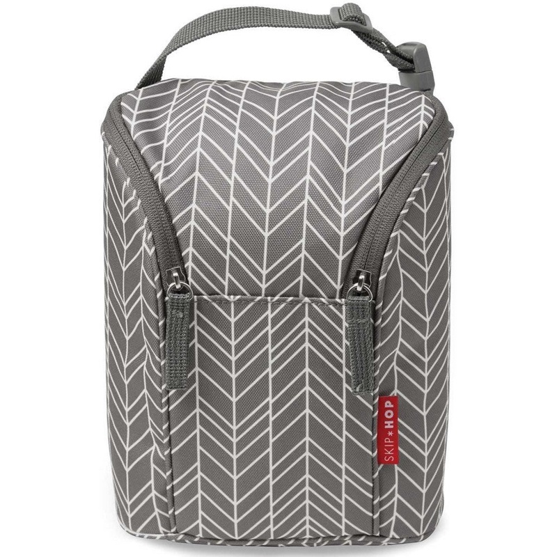 Skip Hop Grab & Go Double Bottle Bag – Grey Feather