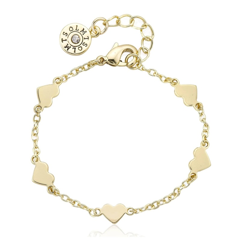 Topaz&Ruby Gold Heart Bracelet (Newborn-Toddler)