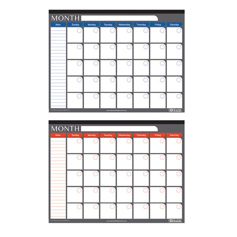 BAZIC 17″ X 22″ Undated 12-Month Desk Pad Calendar